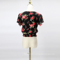 Printed V-Neck Short Sleeve T-Shirt